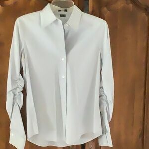Theory light blue cotton, nylon and spandex blouse dry clean only